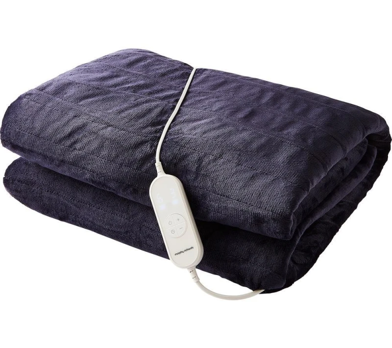 Image of Morphy Richards EverCosy Fleece Heated Throw - Navy, 200 x 180cm 5056765401861