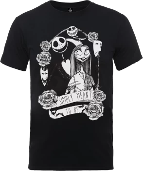 Image of Disney The Nightmare Before Christmas Jack Skellington And Sally Black T-Shirt - XS - Black