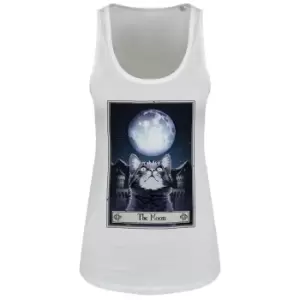 Image of Deadly Tarot Womens/Ladies The Moon Felis Floaty Vest Top (L) (White)