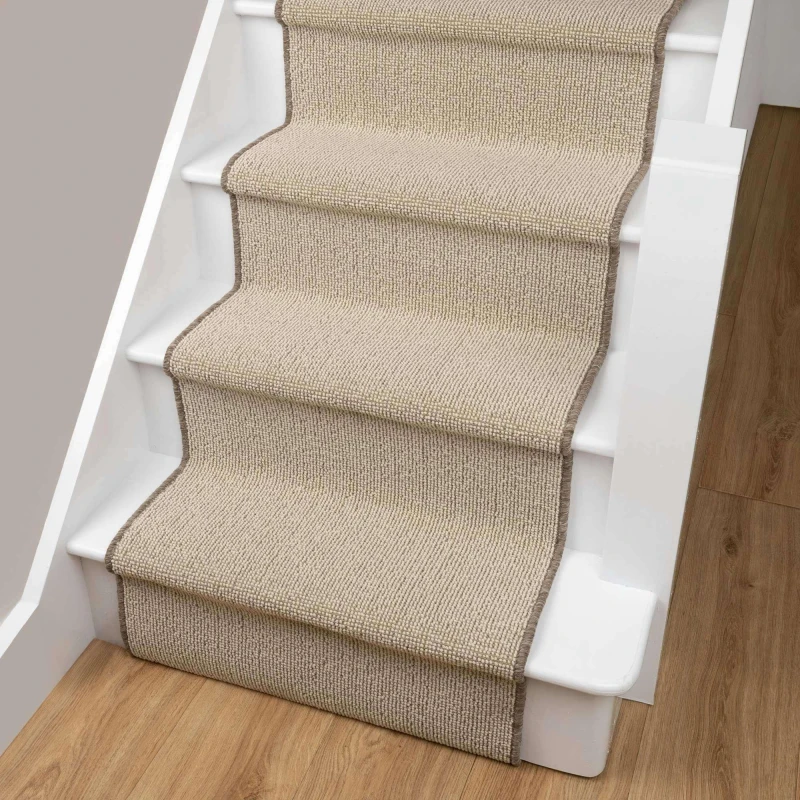 Image of Homemaker Bobble Textured Stair Runner Taupe 57X800Cm, Cream BOBBCREAM57800