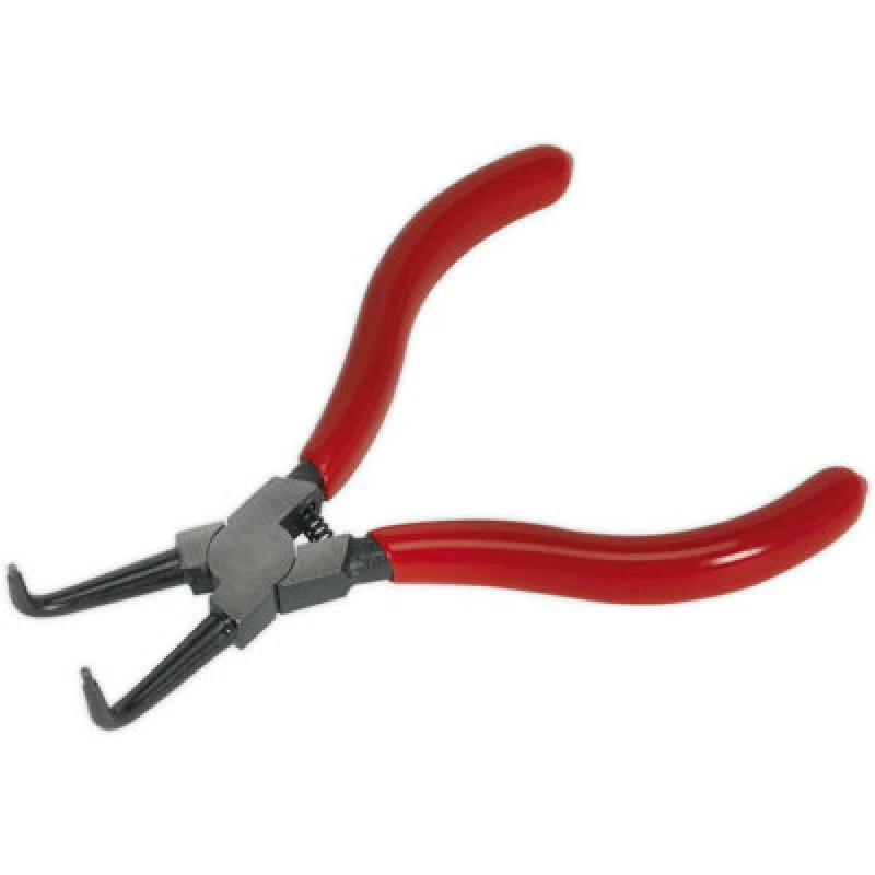 Image of Loops 140mm Bent Nose Internal Circlip Pliers - Spring Loaded Jaws - Non-Slip Tips Multi