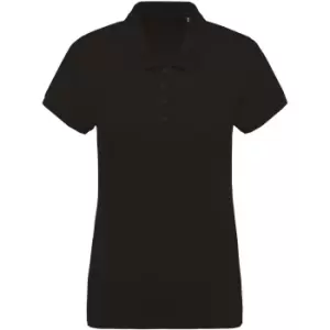 Image of Kariban Womens/Ladies Organic Pique Polo Shirt (S) (Black)