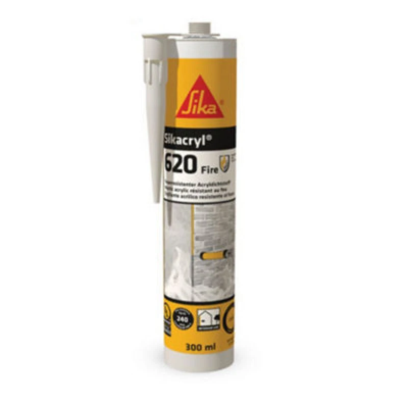Image of Sika Sikacryl 620 Fire Resistant Acrylic Silicone Sealant White 380Ml - Up To 4 Hours Fire Protection - For Internal Walls & Floor
