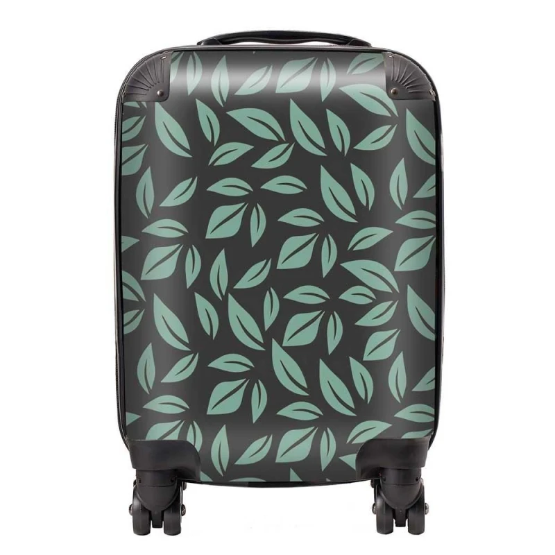 Image of Warren Reed - Designer Delicate Leaf Suitcase in Green Size: Large Green Unisex Large