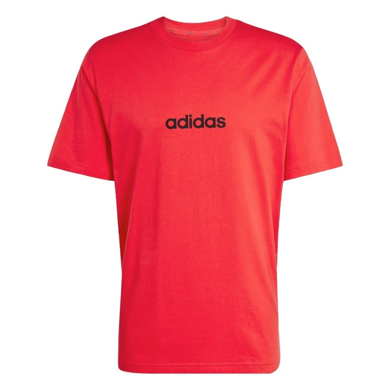 Image of adidas Essentials Single Jersey Logo T-Shirt Mens Red Linear male L