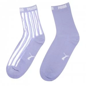 Image of Puma 2 Pairs Sheer Striped Ankle Socks - Lilac