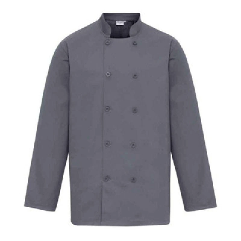 Image of Premier Premier Men Long-Sleeved Chef Jacket in Dark Grey Size: large Dark Grey L Male 5063527397782