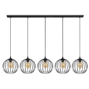 Image of Mercure Straight Bar Pendant Ceiling Light Black 133cm