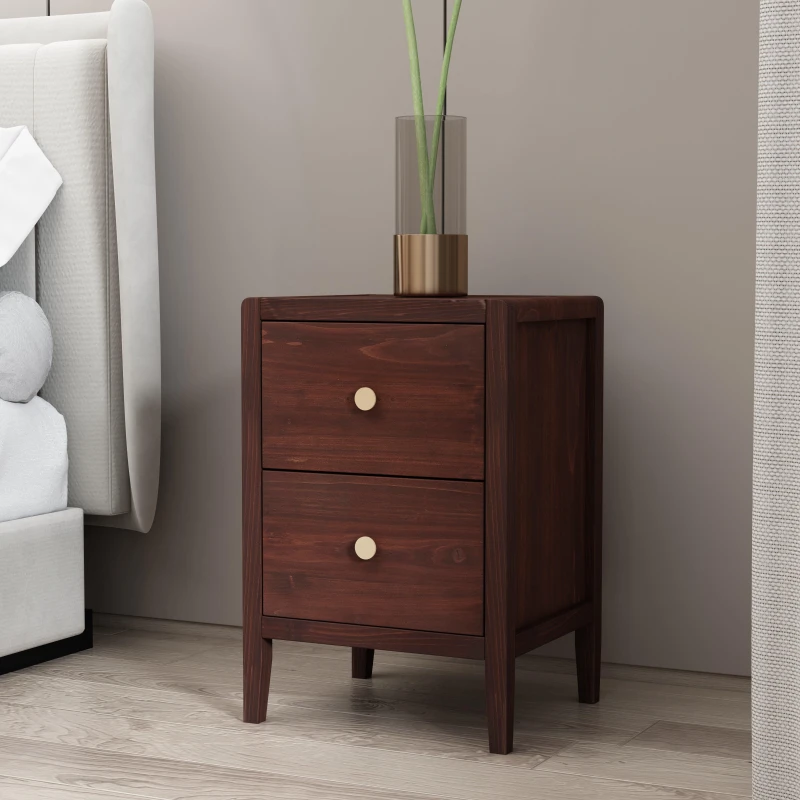 Image of Cabinet Bits Vito 2 Drawer Bedside Table in Natural Natural Unisex