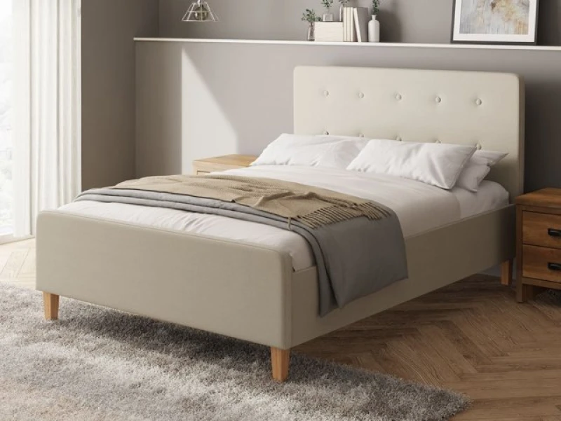 Image of GFW Ashbourne 5ft King Size Natural Fabric Ottoman Bed Frame