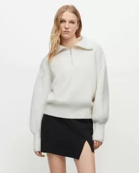 Image of AllSaints Viola Half Zip Collar Jumper