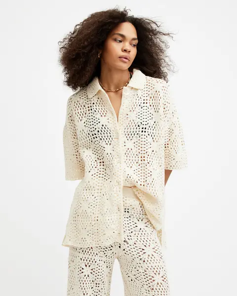 Image of AllSaints Milly Crochet Top
