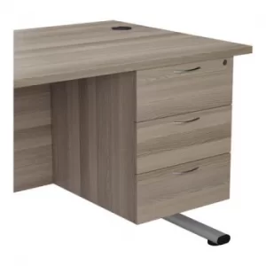Image of Jemini Grey Oak 3 Drawer Fixed Pedestal TESHP3GO