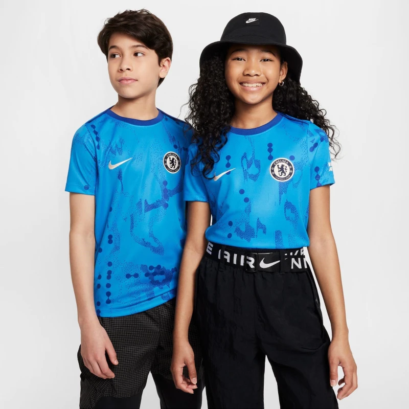 Image of Nike Chelsea Home Pre Match Shirt 2024 2025 Juniors - Blue Blue 7 - 8 Years
