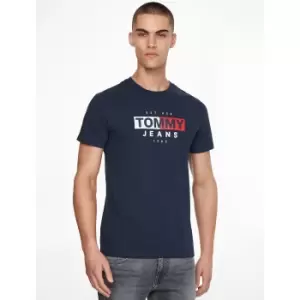 Image of Entry Flag Cotton T-Shirt with Logo Print and Crew Neck