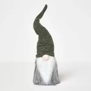 Image of Homescapes - Christmas Gonk with Green Hat 47cm Tall - Green & Grey