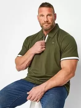 Image of BadRhino Forest Jersey Zip Polo - Green, Size 3XL, Men