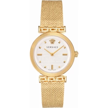 Image of Versace Silver and Champagne 'Greca Motiv' Luxury Watch - velw00820 - multicoloured