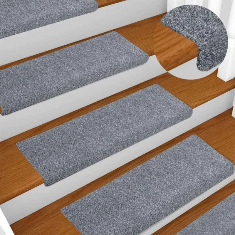 Image of VIDAXL Vidaxl - Stair Mats Self-adhesive 15 pcs 65x21x4cm Light Grey Rectangular Edge 8719883863498