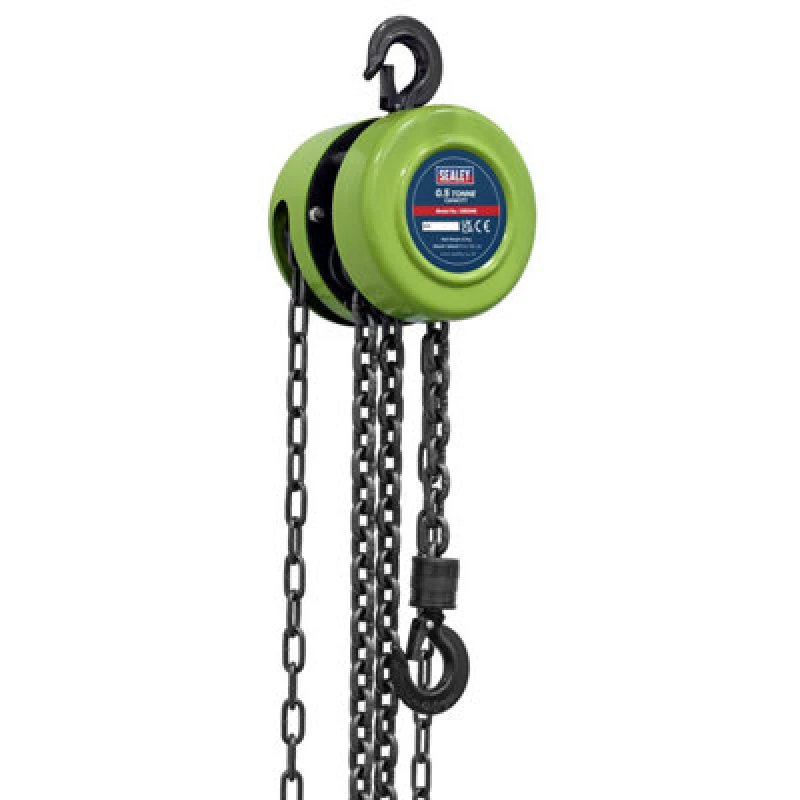 Image of Sealey Heavy Duty Chain Lifting Block CB500E Weight Capacity: 0.5 Tonne