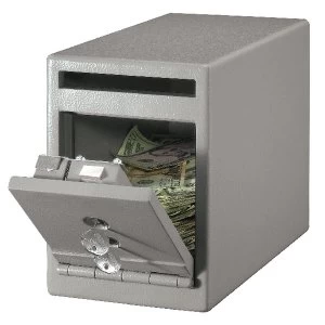 Image of Master Lock Small Under Counter Drop Slot Safe 7 Litre Grey UC 025