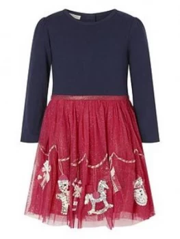 Image of Monsoon Baby Girls Christmas Disco Dress - Red