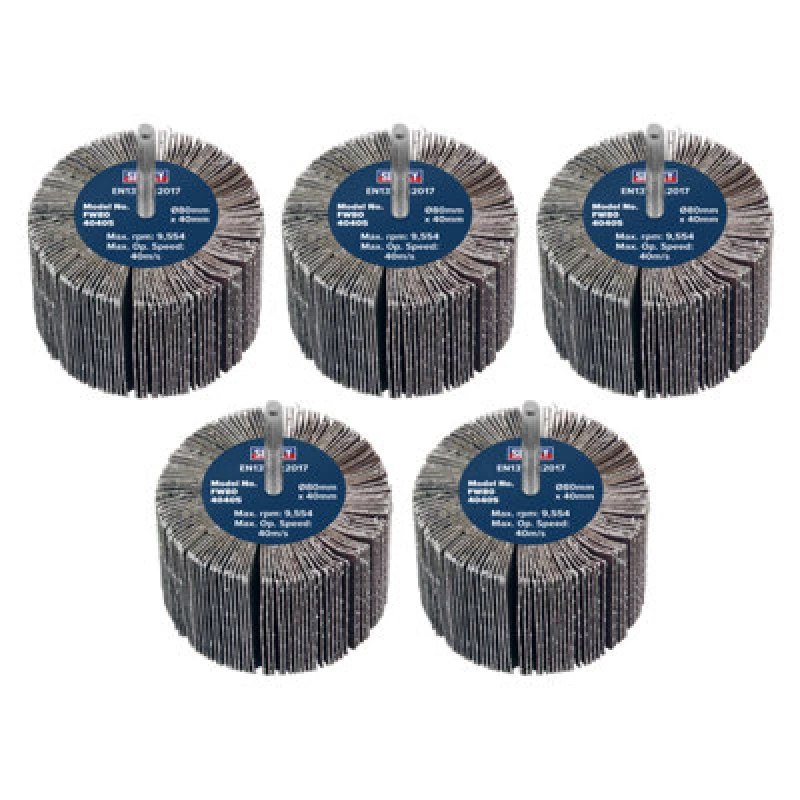 Image of Sealey Flap Wheels Pack Of 5 FW8040405 Diameter: 80mm