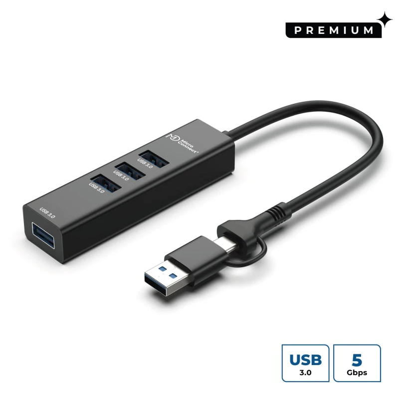 Image of Microconnect USBHUB4-2IN1 interface hub USB 3.2 Gen 1 (3.1 Gen 1) Type