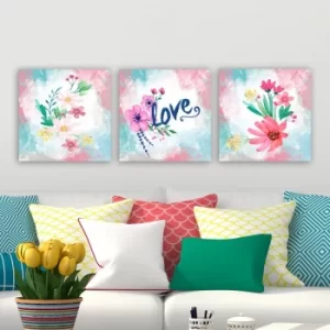 Image of P122436 Multicolor Decorative Canvas Painting (3 Pieces)