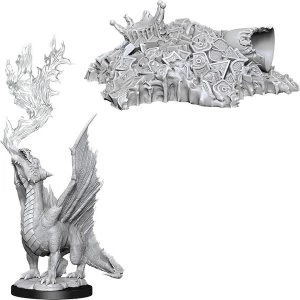 Image of D&D Nolzur's Marvelous Unpainted Miniatures (W11) Gold Dragon Wyrmling & Treasure Pile