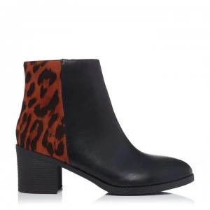 Image of Head Over Heels Oskarr Block Heel Ankle Boots - Leopard