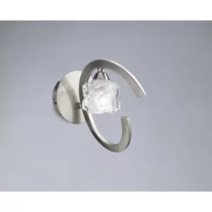 Image of Ice wall light with switch 1 bulb G9 ECO, satin nickel