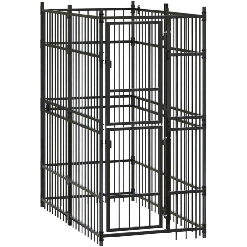 Image of VIDAXL Outdoor Dog Kennel Steel 1.84 m² vidaXL 8720286661666