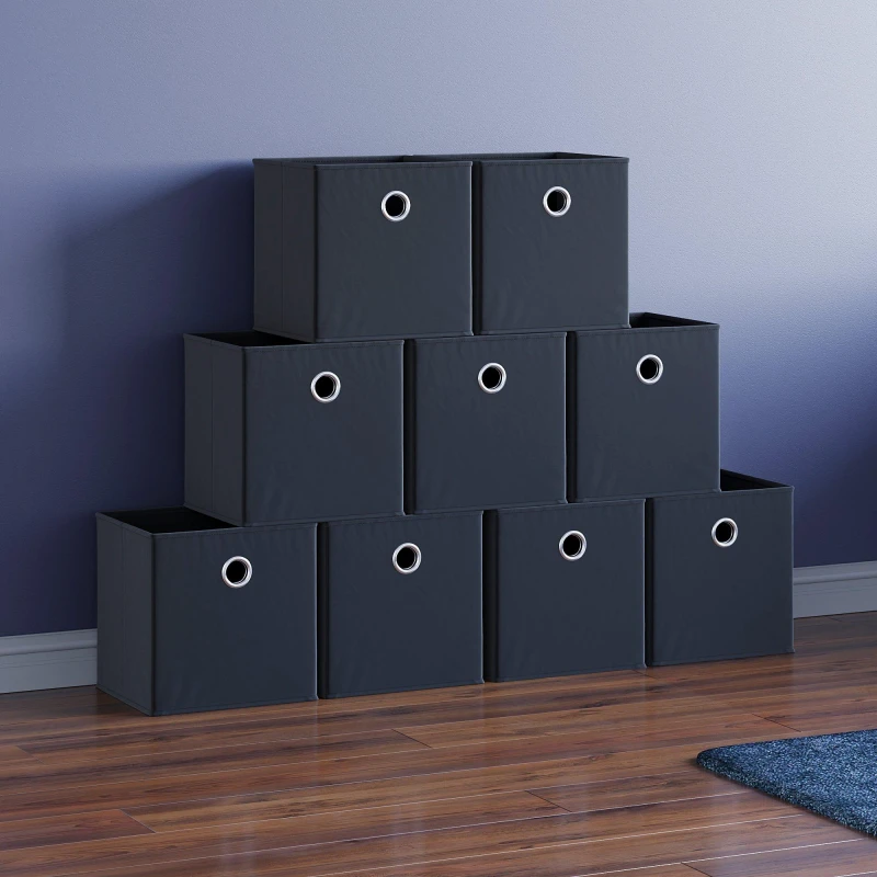 Image of Lassic Vida Designs Durham Cube Storage Basket Set of 9 Black unisex Set of 9