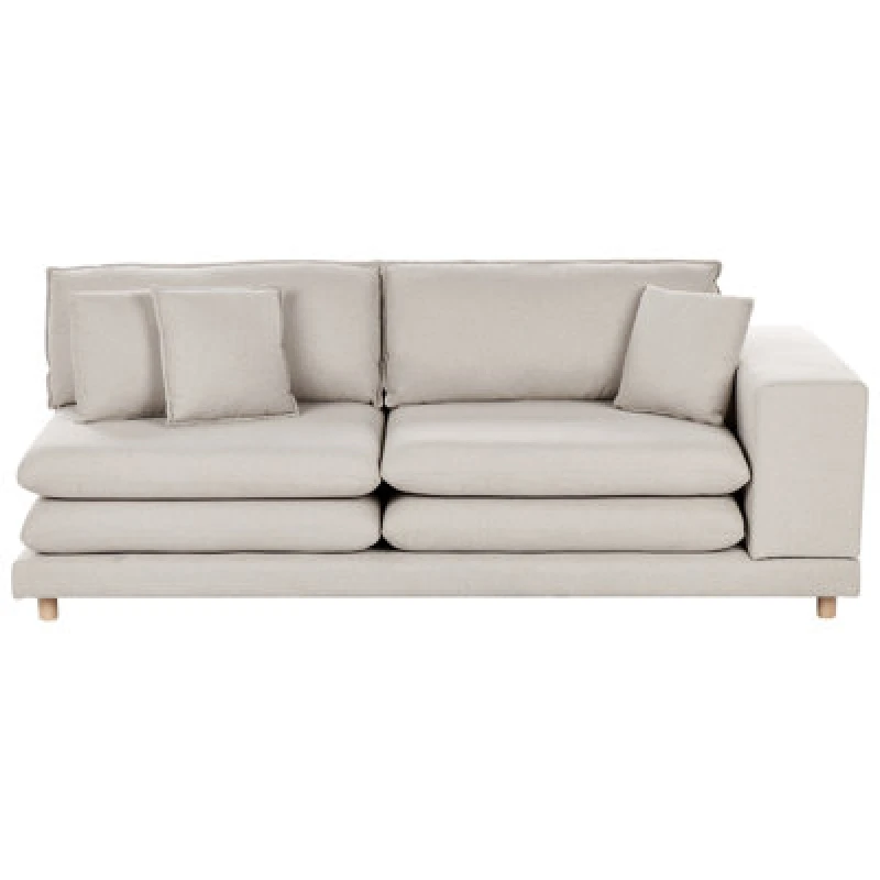 Image of Beliani Sofa 2 Seater Heden Fabric Beige With Cushion
