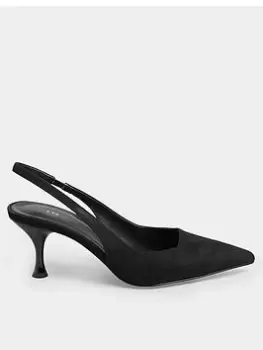 Image of Long Tall Sally Kitten Heel Slingback Black, Size 10, Women