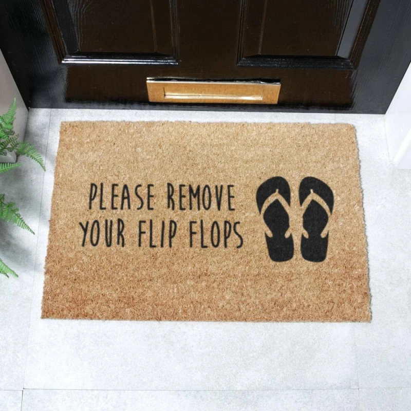 Image of Artsy Doormats Please Remove Your Flip Flops Doormat (60 X 40Cm)