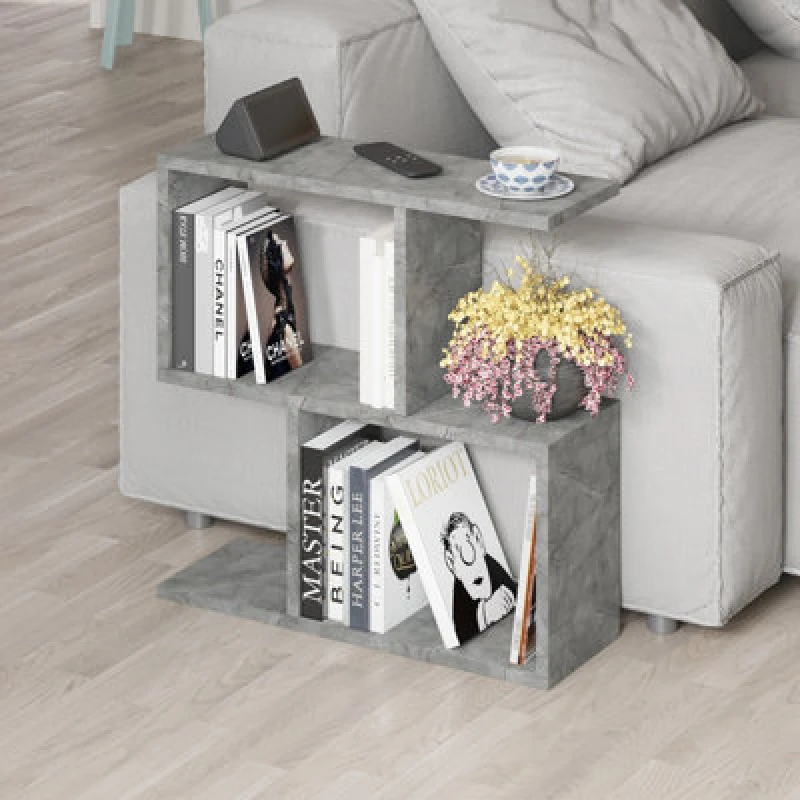 Image of Decortie End Table Versatile Design 19.5X60X60Cm Particleboard Gold Marble Effect, Gold 8683628012130