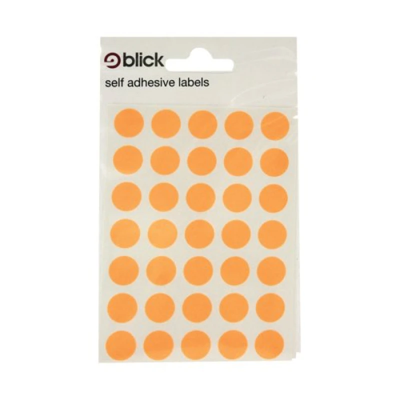 Image of Blick Self Adhesive Flourescent Round Labels 13mm - Orange (2800 Pack) RS004356