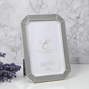 Image of 4" x 6" - Elegance Silver Plated Chamfer Grey Epoxy Frame