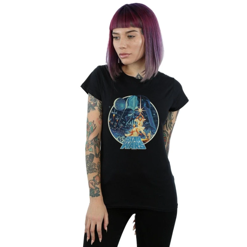 Image of Star Wars Vintage Victory Cotton T-Shirt Black female