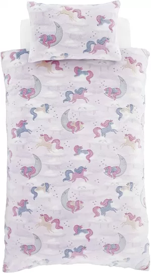 Image of Catherine Lansfield Unicorn Glow In The Dark Double Duvet Cover