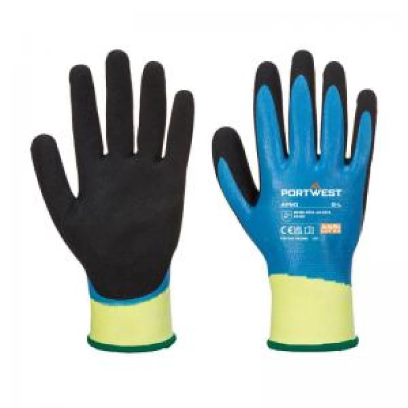 Image of Portwest Aqua Cut Pro Cut Resistant Nitrile Gloves AP50B8RS Colour: Blue / Black