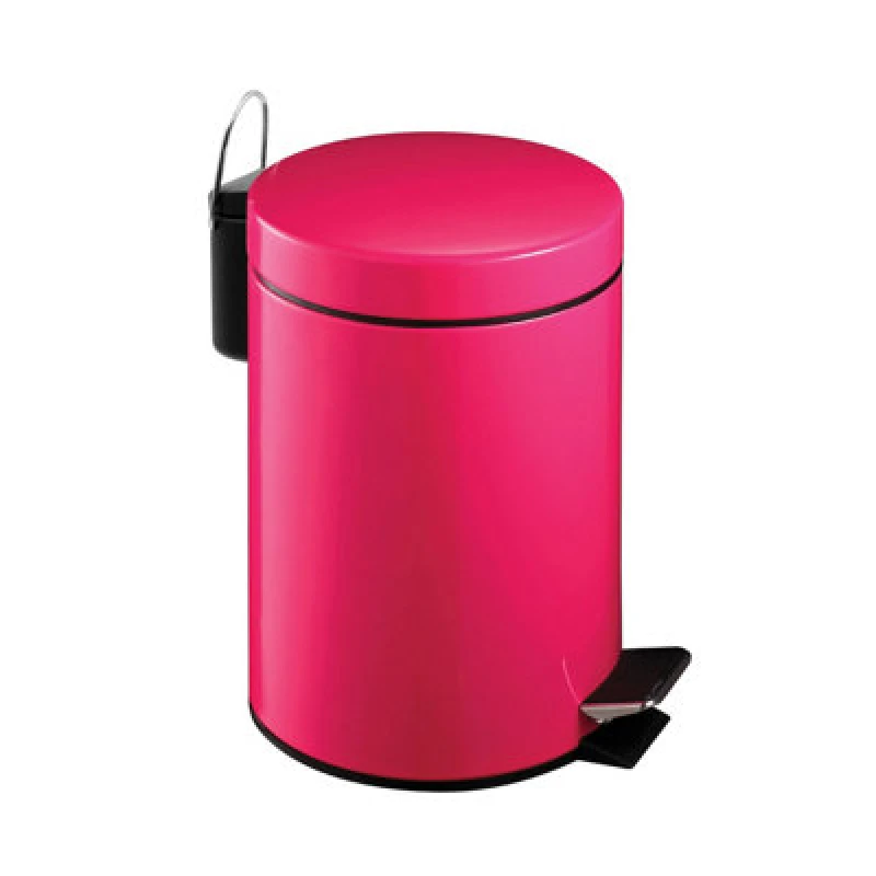 Image of Premier Housewares Stylish Design 3Ltr Turqoise Pedal Bin, Compact Composite Bin For Kitchen, Convenient Bin With Handle Pink