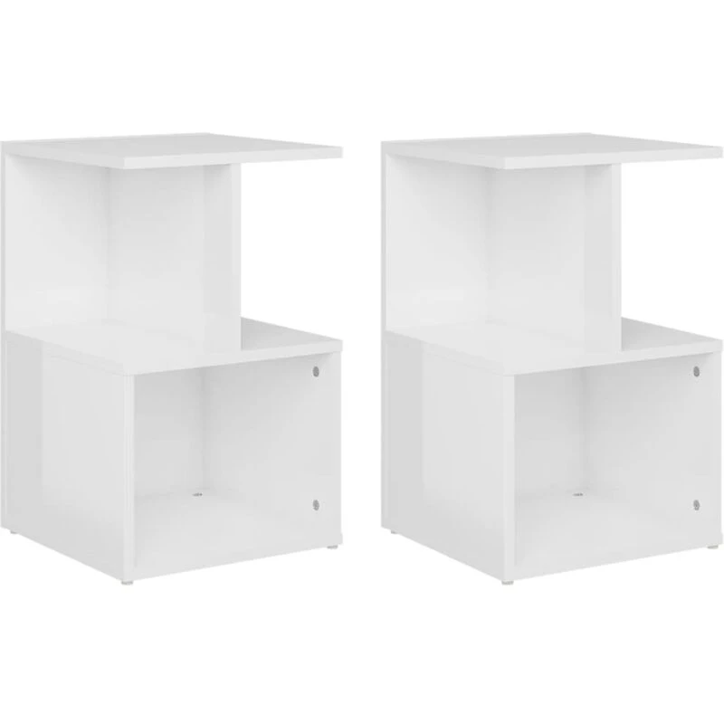 Image of VIDAXL Bedside Cabinets 2 pcs High Gloss White 35x35x55cm Engineered Wood vidaXL 8720286558652