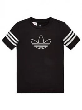 Image of Boys, adidas Originals Childrens Outline Short Sleeve T-Shirt - Black, Size 13-14 Years