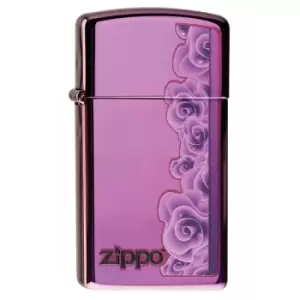 Image of Zippo Slim 28124 Purple Roses windproof design