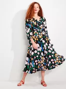 Image of Meadow Wrap Dress - Black - M (Uk 12-14)
