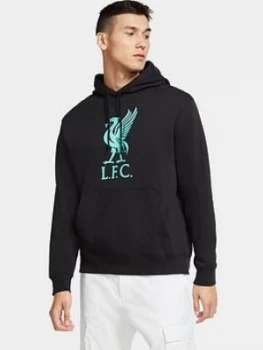Image of Nike Liverpool Fc Mens 20/21 Over Head Hoody, Black Size M Men