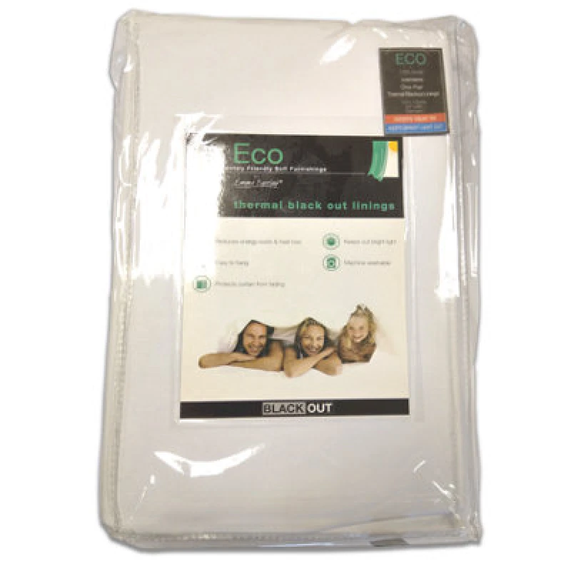 Image of Emma Barclay Full Blackout Thermal Pencil Pleat Curtain Linings - White White 90x87In